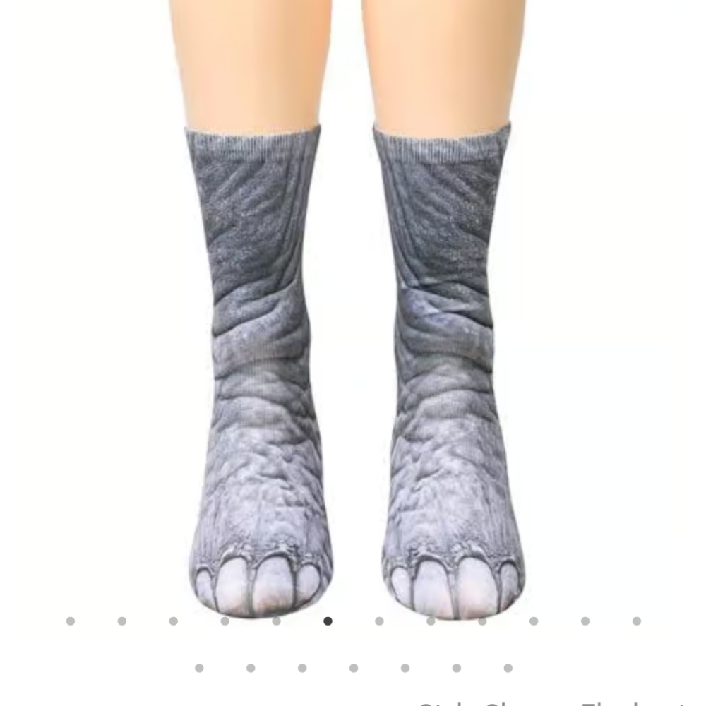 Gray Elephant Novelty Socks
